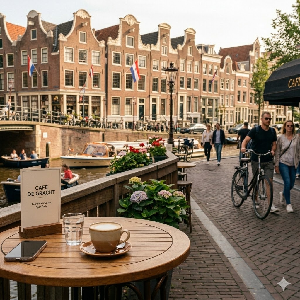 Cafetería de viaje en Amsterdam